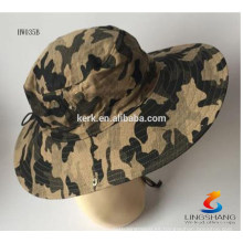 Mens Boonie Caza Pesca al aire libre Gorra militar costumbre Camo Bucket Hat con la cadena personalizada cubo sombrero